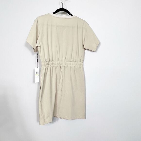 Calvin Klein Dress Womens 4 Short Sleeve Cream Lightweight Comfort Pockets New - Picture 3 of 8